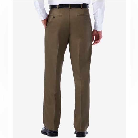 NEW Men's Haggar Premium No Iron Khaki Classic Fit Pants - Picture 2 of 6